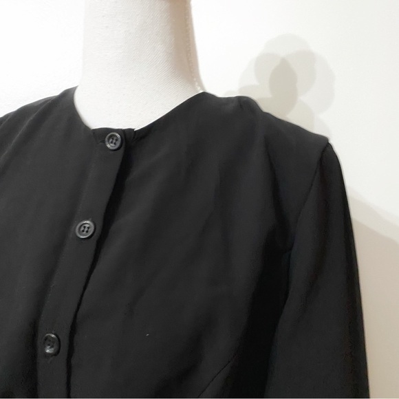 NWT ANNAH HARIRI BLACK GYPSY MODEST FLORAL BELTED BUTTON FRONT MAXI DRESS - 8 - Picture 4 of 12